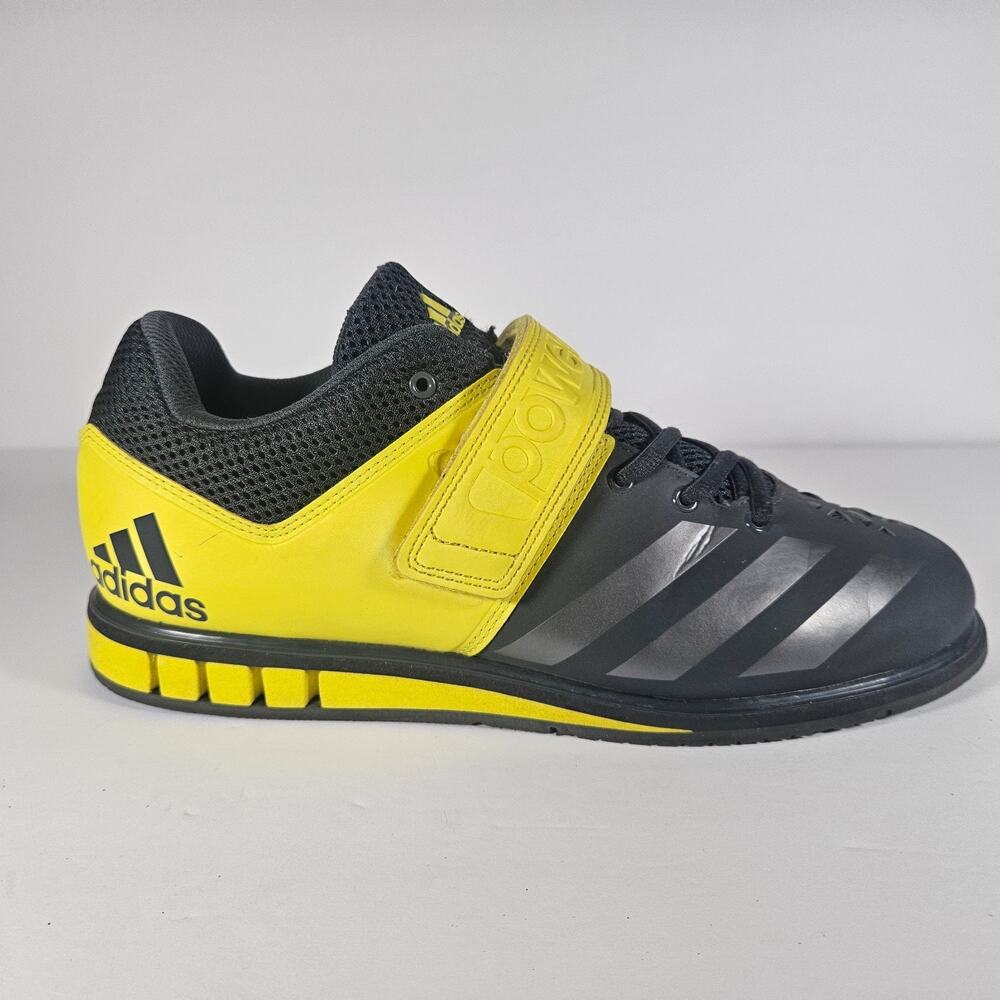 Adidas Powerlift Weightlifting Shoes Mens Size 10 Black Yellow BB2844 Training